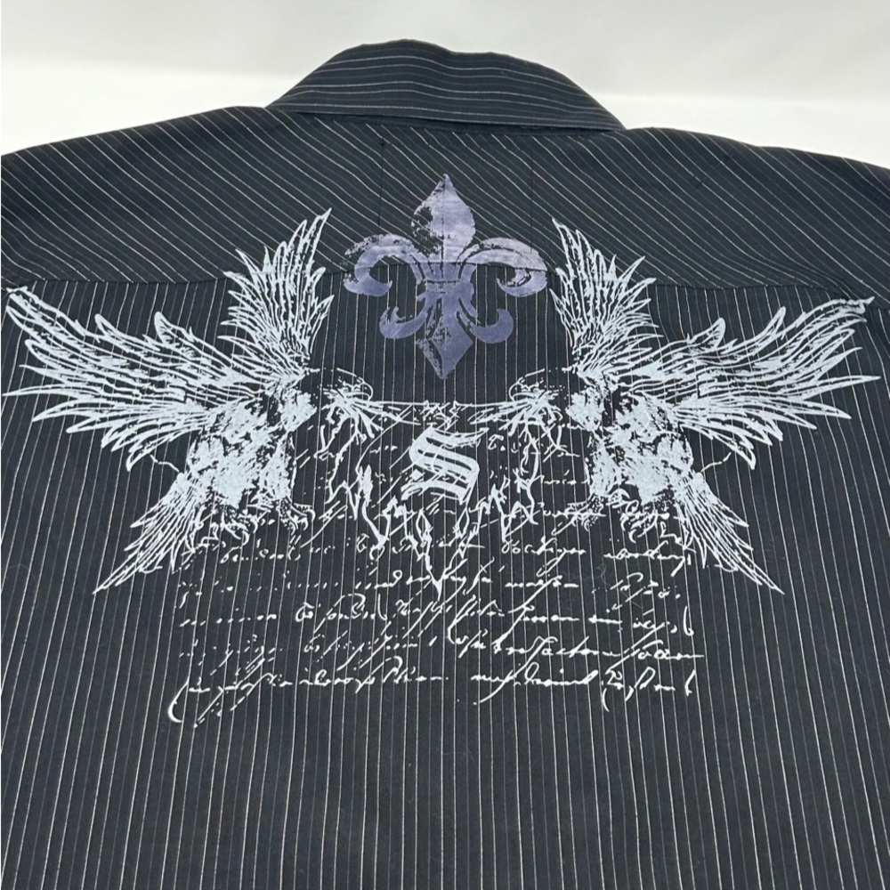 Red Level 9 1763 Mens Black Gray Striped Longsleeve Shirt XL‎ - Picture 6 of 12